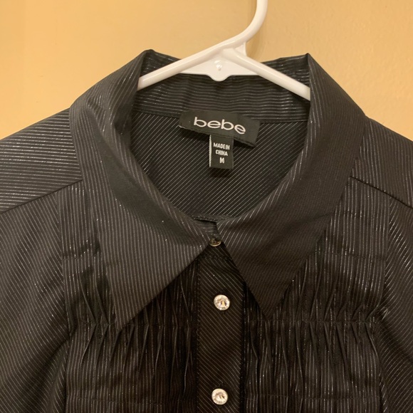 Bundle Bebe button down shirts( black& white) - Picture 2 of 6